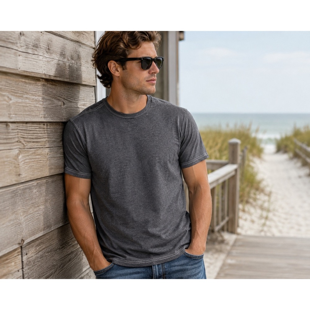 Company Eighty One Men's Gray Heather Crew Neck T Shirt Size Large Cotton Blend